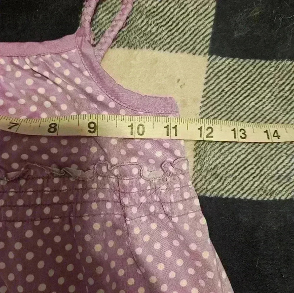 The Children's Place Girls Purple & White Polka Dot Spaghetti Strap Dress Size 5 - Picture 6 of 8